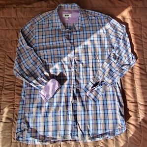 Joseph Abboud Men's LS Button Up.  XXL. 100% Cotton. GPWC. Plaid.